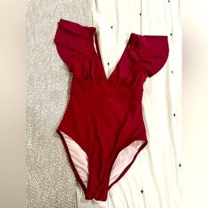 Gorgeous Ruffle Sleeved Swimsuit | Size XS | Like NEW
